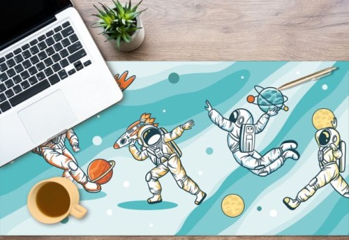 Podkładka winylowa na biurko z IKEA MALM kosmonauta kosmos