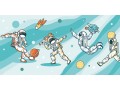 Podkładka winylowa na biurko z IKEA MALM kosmonauta kosmos