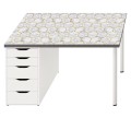 Ochronna MATA podkładka na biurko z IKEA MICKE szare heksagony