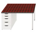 Antypoślizgowa podkładka na biurko ikea micke CZERWONA KRATKA