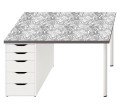 Antypoślizgowa mata ochronna na biurko ikea micke SZARA MONSTERA