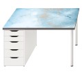 Ochronna MATA podkładka na biurko z IKEA MICKE niebieski marmurek
