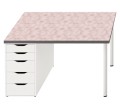 Ochronna podkładka na biurko z IKEA MICKE PUDROWY RÓŻ WZORY