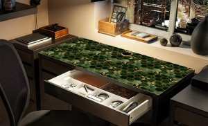 mata ochronna na biurko ikea micke zielony heksagon