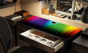 Ochronna podkładka na biurko IKEA MICKE KOLOROWE ŚWIATŁA