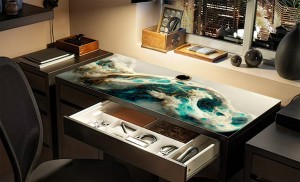 Antypoślizgowa podkładka na biurko ikea micke ABSTRAKCYJNA FALA