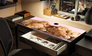 Ochronna podkładka na biurko ikea micke SŁODKIE PSIAKI PIESKI