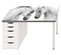Ochronna podkładka na biurko z IKEA MICKE BIAŁE KONIE