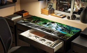 Antypoślizgowa podkładka na biurko ikea micke wodospad las