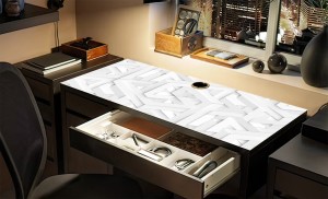 Podkładka antypoślizgowa na biurko ikea micke BIAŁY WZÓR 3D