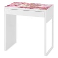 Elegancka podkładka na biurko IKEA MICKE RÓŻOWE KWIATY