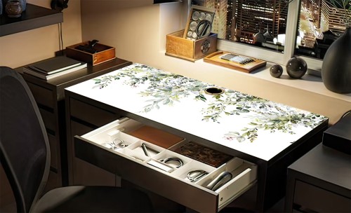  Podkładka mata na biurko z IKEA MICKE DELIKATNE LIŚCIE