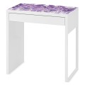 Ochronna MATA na biurko z IKEA MICKE fioletowe liście palmy