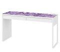 Ochronna MATA na biurko z IKEA MICKE fioletowe liście palmy