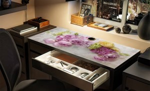 PODKŁADKA ochronna na biurko ikea micke do biura kwiaty beton