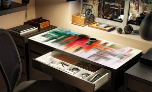 MATA podkładka biurowa na biurko z IKEA MICKE abstrakcja kolory