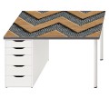 Antypoślizgowa mata do biura na biurko ikea micke zygzak drewno