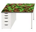 MATA na biurko z IKEA MICKE mozaika piksele jak minecraft