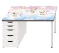 mata dla dzieci na biurko z IKEA MICKE PASTELOWE ZWIERZAKI