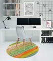 MATA POD KRZESŁO OCHRONNA okrągła kolorowe deski