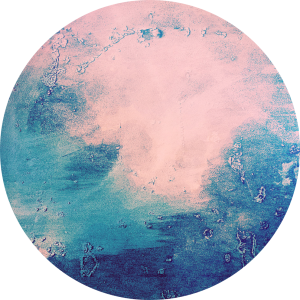 OKRĄGŁA MATA POD KRZESŁO OCHRONNA NIEBIESKI RÓŻOWY DYM