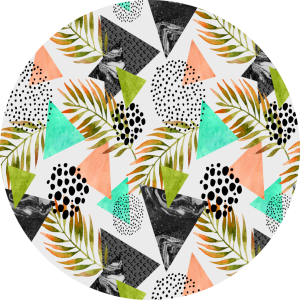 OCHRONNA PODKŁADKA OKRĄGŁA MATA PODŁOGOWA kolorowe trójkąty