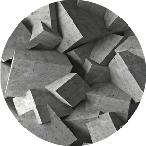 MATA POD FOTEL OCHRONNA okrągła betonowe sześciany