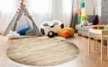 OKRĄGŁA MATA PODŁOGOWA POD KRZESŁO JASNE DREWNO DESKI