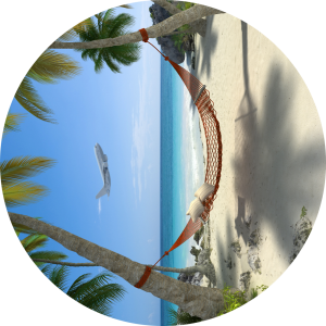 OCHRONNA PODKŁADKA OKRĄGŁA MATA PODŁOGOWA plaża palmy ocean