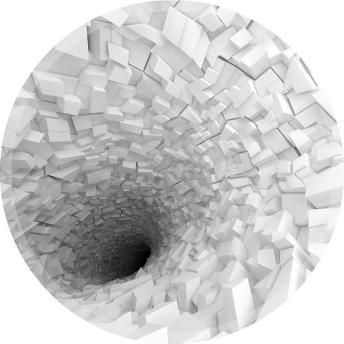 OKRĄGŁA MATA OCHRONNA POD KRZESŁO TUNEL 3D CEGŁA