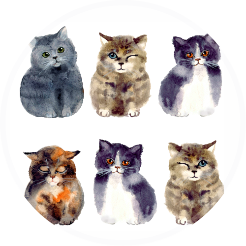 DZIECIĘCA PODKŁADKA POD FOTEL KRZESŁO OKRĄGŁA KOTKI KOTY