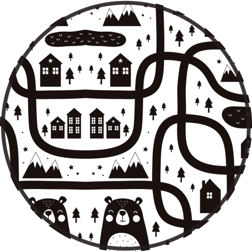 ANTYPOŚLIZGOWA OKRĄGŁA MATA POD FOTEL DLA CHŁOPCA DROGA