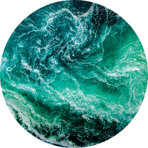 OCHRONNA OKRĄGŁA MATA POD FOTEL TURKUSOWA ABSTRAKCJA