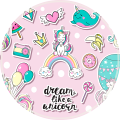 OKRĄGŁA MATA OCHRONNA POD FOTEL DLA DZIEWCZYNKI UNICORNS