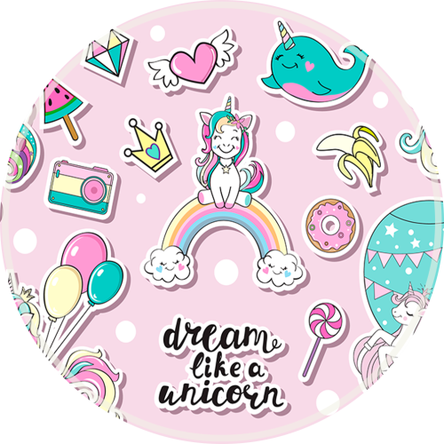 OKRĄGŁA MATA OCHRONNA POD FOTEL DLA DZIEWCZYNKI UNICORNS