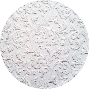 OKRĄGŁA MATA OCHRONNA POD FOTEL KRZESŁO BIAŁE WZORY 3D