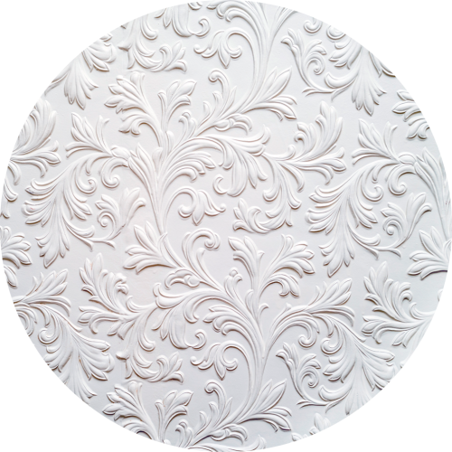 OKRĄGŁA MATA OCHRONNA POD FOTEL KRZESŁO BIAŁE WZORY 3D