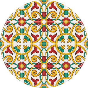 OCHRONNA MATA POD KRZESŁO OKRĄGŁA TRADYCYJNE KOLOROWE WZORY