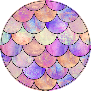 OCHRONNA MATA POD KRZESŁO OKRĄGŁA KOLOROWE ŁUSKI