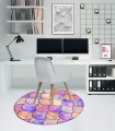 OCHRONNA MATA POD KRZESŁO OKRĄGŁA KOLOROWE ŁUSKI