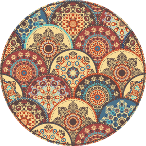 OCHRONNA MATA OKRĄGŁA POD FOTEL HISZPAŃSKA MANDALA