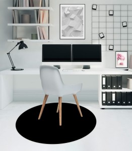 ANTYPOŚLIZGOWA OCHRONNA MATA OKRĄGŁA POD FOTEL KRZESŁO CZARNA