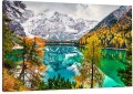 Obraz jezioro z górach Braies canvas DO SALONU na płótnie 