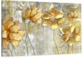 Obraz złote kwiaty na płótnie canvas elegancki obraz 