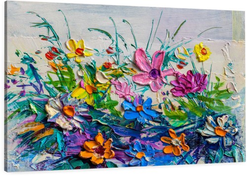 Obraz kwiaty bukiet malowany na płótnie canvas 