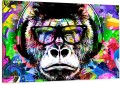 Obraz 3d abstrakcyjna małpa monkey na płótnie canvas kolory