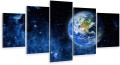 Obraz 5-części tryptyk ziemia kosmos gwiazdy galaktyka