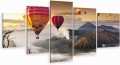 Obraz 5 części tryptyk do salonu góry Bromo balony widok 