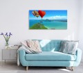 FOTO OBRAZ SZKLANY ŚCIENNY BALONY WIDOK OCEAN PLAŻA