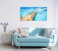 FOTO OBRAZ SZKLANY ŚCIENNY POMOST OCEAN PLAŻA